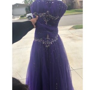 Purple Gemed Prom Dress